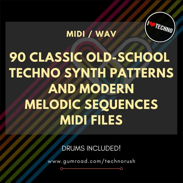 90 Classic Old​-​School Techno Synth Patterns (Sample Pack WAV/MIDI)MIDI FIles