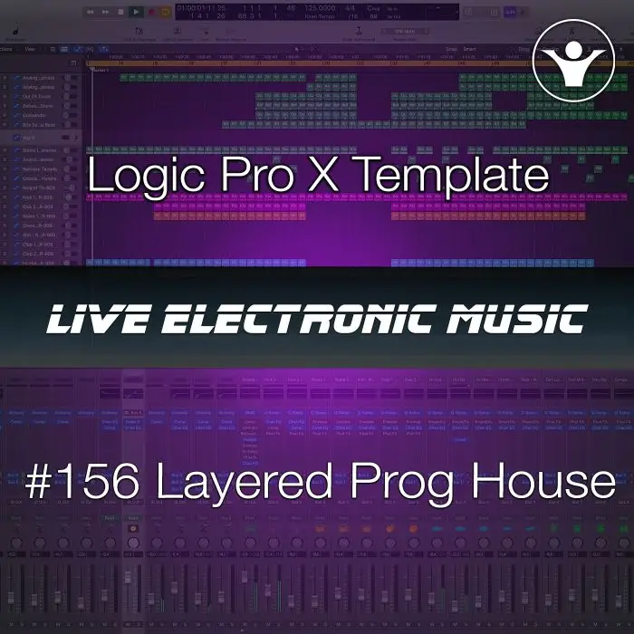 Layered Prog House Logic pro X Template | Live Electronic Music 156Logic Pro Templates (Stock Plugins), Logic Pro Templates