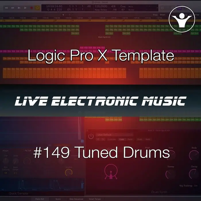 Tuned Drums Logic Pro X Template | Live Electronic Music #149 Logic Pro Templates (Stock Plugins), Logic Pro Templates