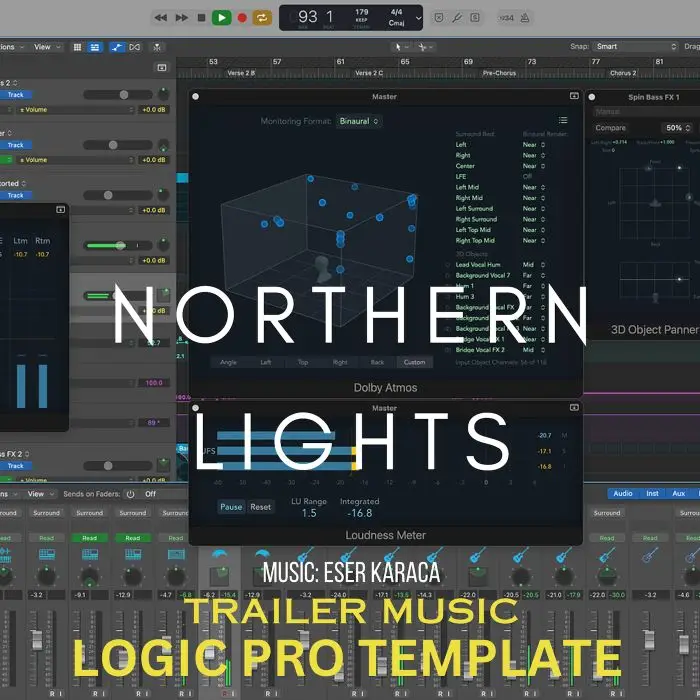 Northern Lights Logic Pro TemplateAudio STEMS, MIDI FIles